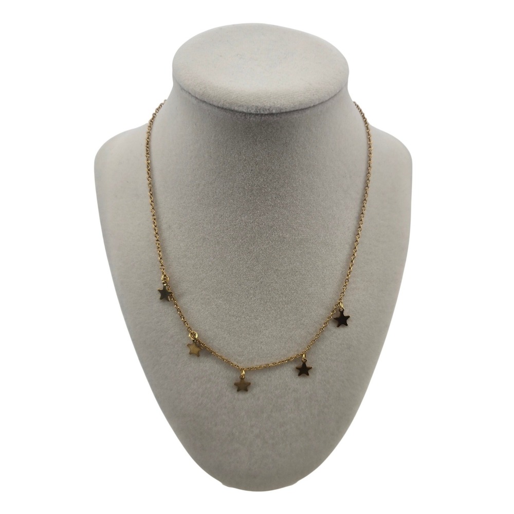 Gold Star Dainty Necklace Womens OS Celestial Multi Charm EUC